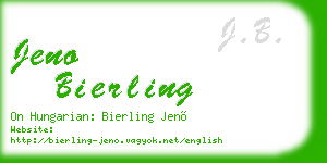 jeno bierling business card
