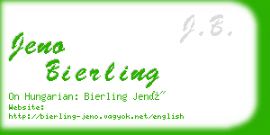 jeno bierling business card